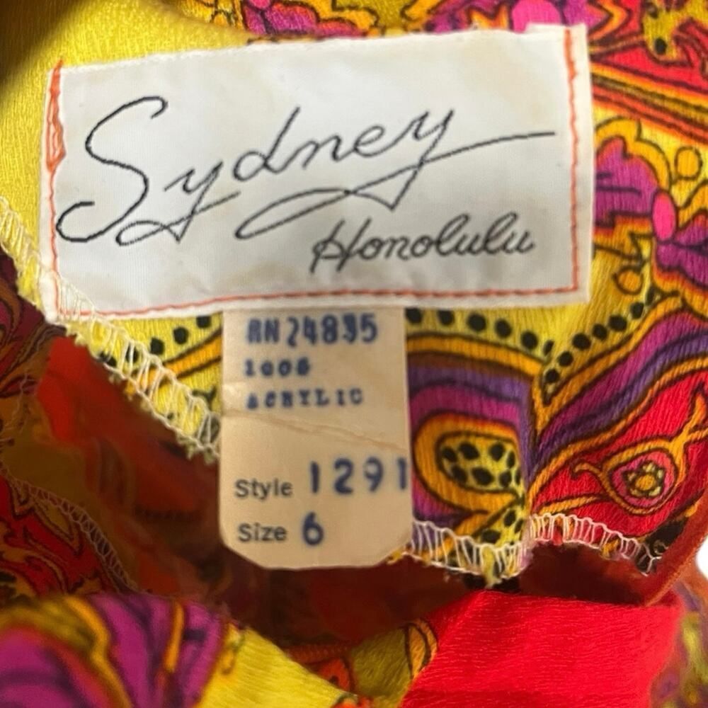 Vintage Sydney Honolulu 60’s Dress Size Small Groovy Retro Colorful - Picture 2 of 4